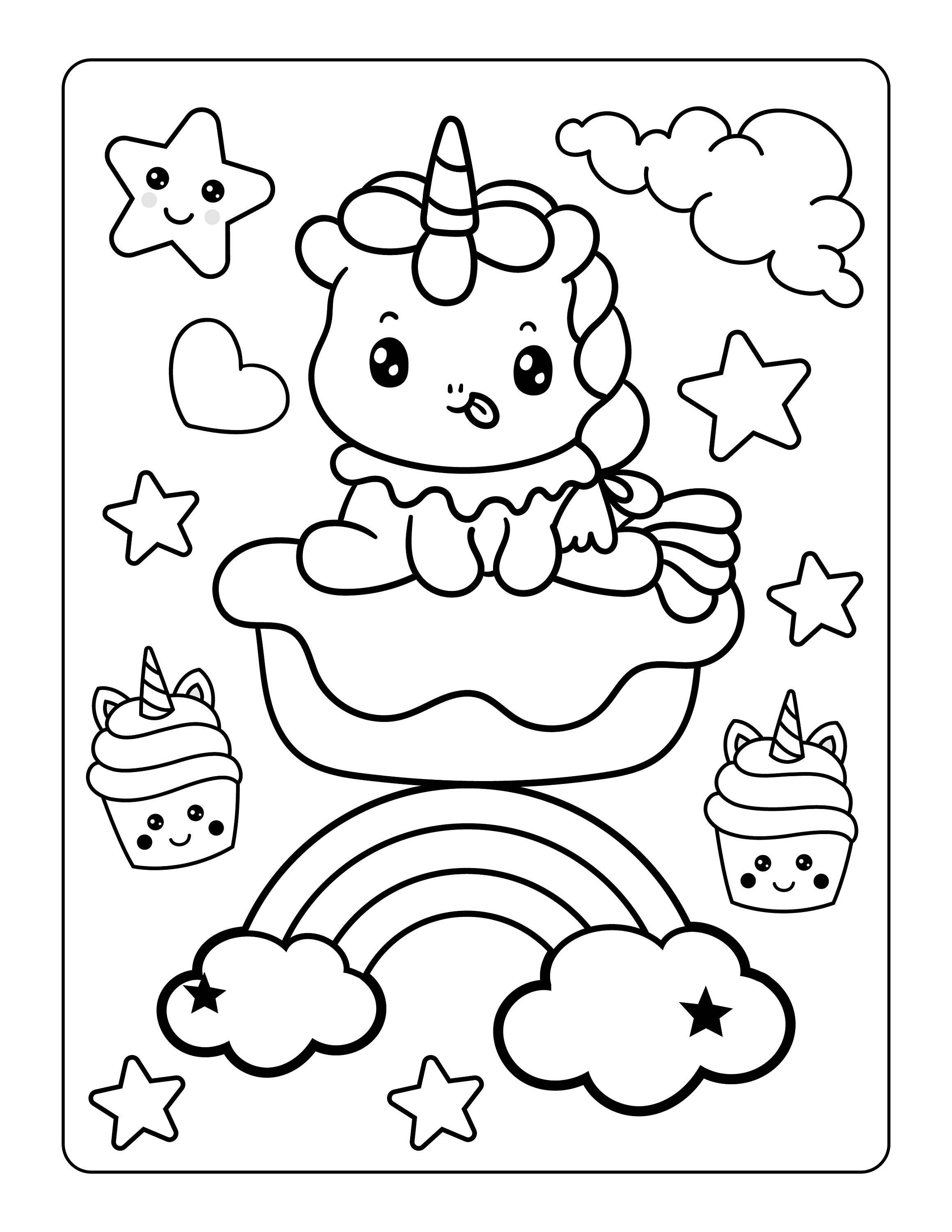 75 Pages Printable Unicorn Coloring Pages for Kids Unicorn | Etsy