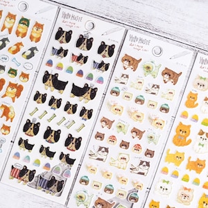 Yuru Maste Tier Sticker | Shiba Hund, Französische Bulldogge, Katze, Flauschig, Eisbär |Q-Lia inc Japan| 01425, 11119, 11120, 01424, 01426
