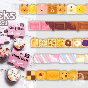 Snacks Chigi Roltape | Mindwave| Brood, chocolade, toast, marshmallow, koekjes | 94885, 94856, 94858, 94859, 94860 | Decoratie, dagboek