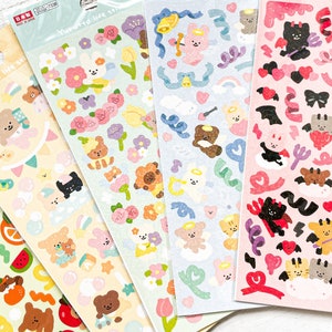 Yurutto Life Sticker | Obst, Baby, Blume, Engel, Teufel | Hologramm, Glitzer Sticker Bogen | Daiso | Journaling, Dekoration, Terminplanung