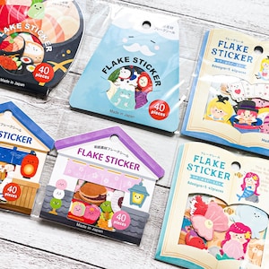 Stickers fabriqués au Japon| Mont Fuji, sushi, wagashi, izakaya, petite sirène, Alice au pays des merveilles | GAIA Co Ltd Japon| 466473, 466269, 466554
