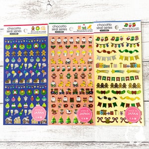 Foil Weihnachtsaufkleber | Chocotto Siegelserie |GAIA Co Ltd |Made in Japan| 465571, 465570, 467741| Journal, Sammelalbum, Karte, Planer