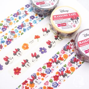 Niedliche Maus Charakter Japan Washi Tape | Blumen Masking Tape | Daiso | Hergestellt in Japan | Perfekt für Scrapbooking, Journaling, Cardmaking