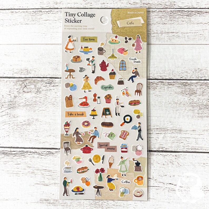 Tiny Collage Sticker Sheet | Flower, Forest, Interior, Cafe |GAIA Co ...