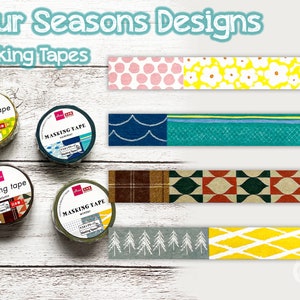 Four Seasons Washi Tape | Spring, Summer, Autumn, Winter | Designs | Masking Tape | Daiso | Perfect for Scrapbooking, Journaling, Cardmaking