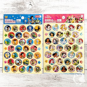 Stickers motivants pour personnages | Princesse Disney, Toy Story | Autocollants de louanges circulaires | Daiso | Enseignants, Note, École, Travail
