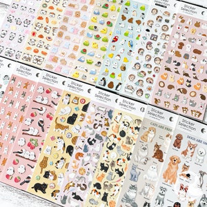 Seleção de adesivos de animais | Gato, cachorro, pássaro, urso, coelho, panda, ouriço, pinguim | GAIA Japão | Feito no Japão | Decoração