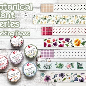 Ruban adhésif en Washi avec plantes botaniques | pavot, lavande, pois de senteur, cactus, fleurs | Daiso | Scrapbooking, décoration, journal| Fabriqué au Japon