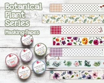 Botanical Plants Washi Tape | Poppy, Lavender, Sweet Pea, Cactus, Flowers | Daiso | Scrapbooking, Decorative, Journal| Made in Japan