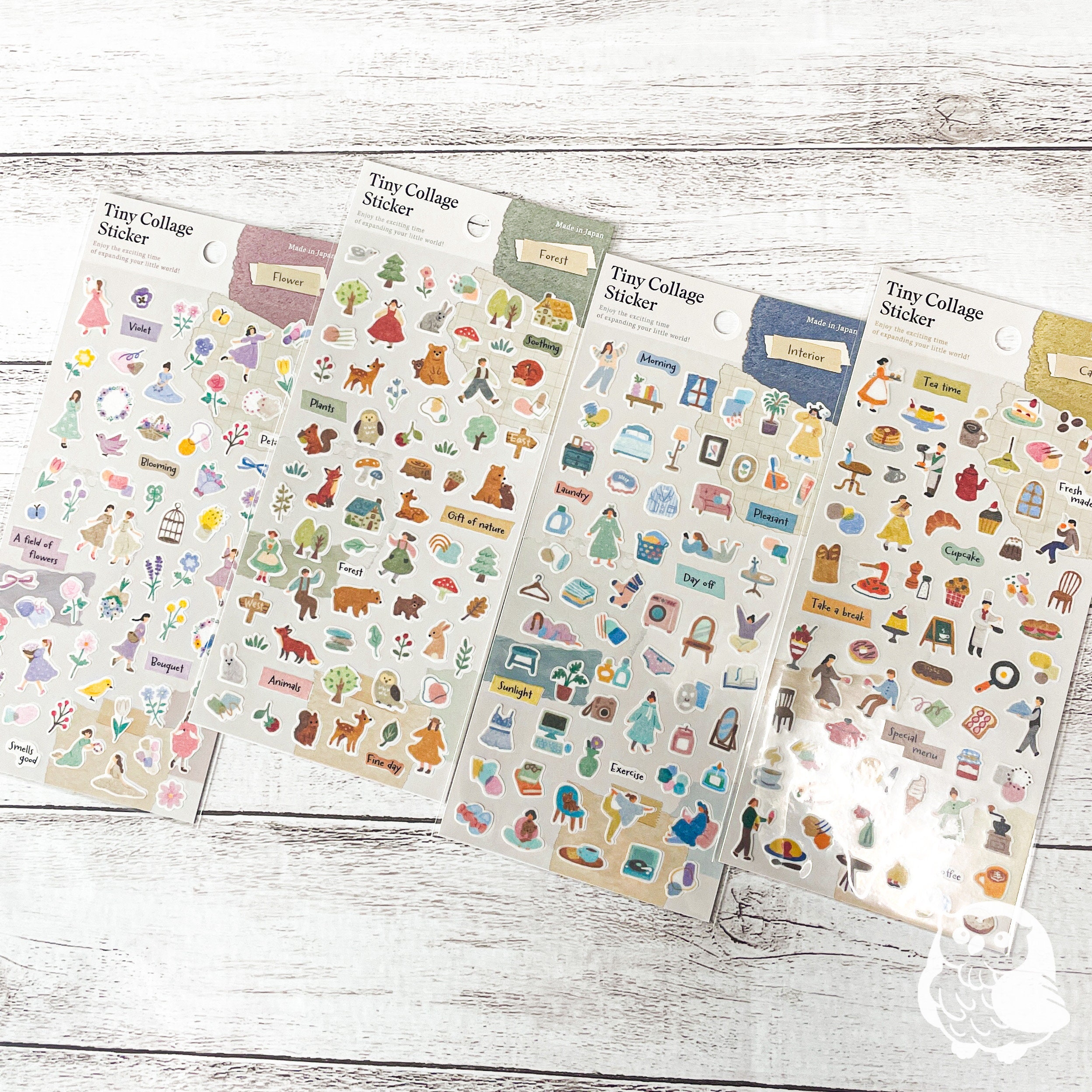 Tiny Collage Sticker Sheet | Flower, Forest, Interior, Cafe |GAIA Co ...