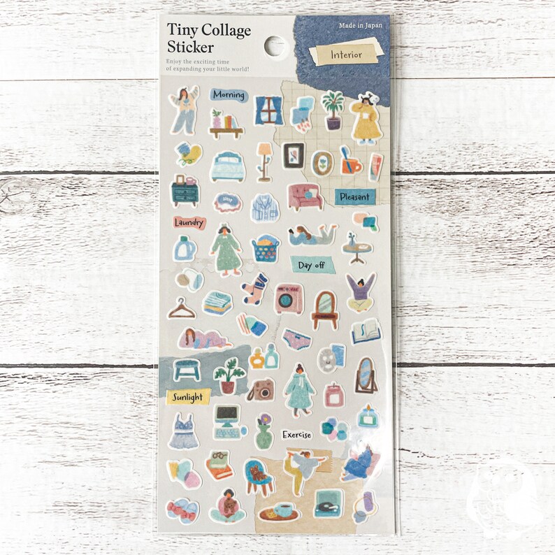 Tiny Collage Sticker Sheet | Flower, Forest, Interior, Cafe |GAIA Co ...