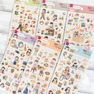 Sticker Toi-et-moi| Bakkerij, café, feest, thuis, eten, picknick | Stickervel | Daiso | Gemaakt in Japan | Journaling, planner, plakboek