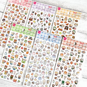 Nonbiri Town Aufkleber|Imbiss,Blumenladen,Bäckerei, Buchladen,Café,Café,Café|Stickerbogen| Daiso |Made in Japan|Journaling, Planer,Sammelbuch