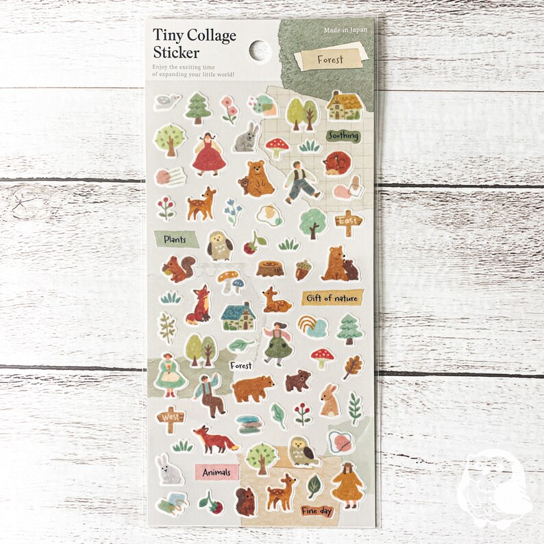 Tiny Collage Sticker Sheet | Flower, Forest, Interior, Cafe |GAIA Co ...