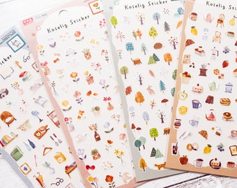 Koselig Sticker | Cosy Stickers | Home Cafe, Room, Flower, Forest | Nature | Daiso | Made in Japan | Decorative, Journaling, Scrapbooking