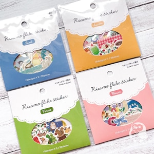 Adesivo Ricamo Flake/ Adesivi con ricamo con timbro dorato/ Uccello, dessert, dolci, foresta, fiore/GAIA Co Ltd/Made in Japan/Rivista