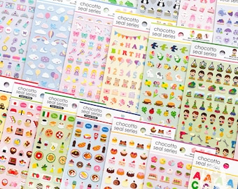Chocotto Seal Series Mini Stickers| Colors, Japan, Food, Life, Travel, School, Unicorn, Girl |GAIA Co Ltd|Made in Japan | Planners, Schedule