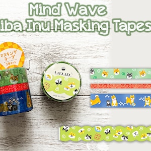 Nastro per mascheratura per cani Mindwave Shiba / Set di 3 e fustellati / Shibanban / Mind Wave / Journaling, Scrapbooking, Decorazione e Creazione di cartoline