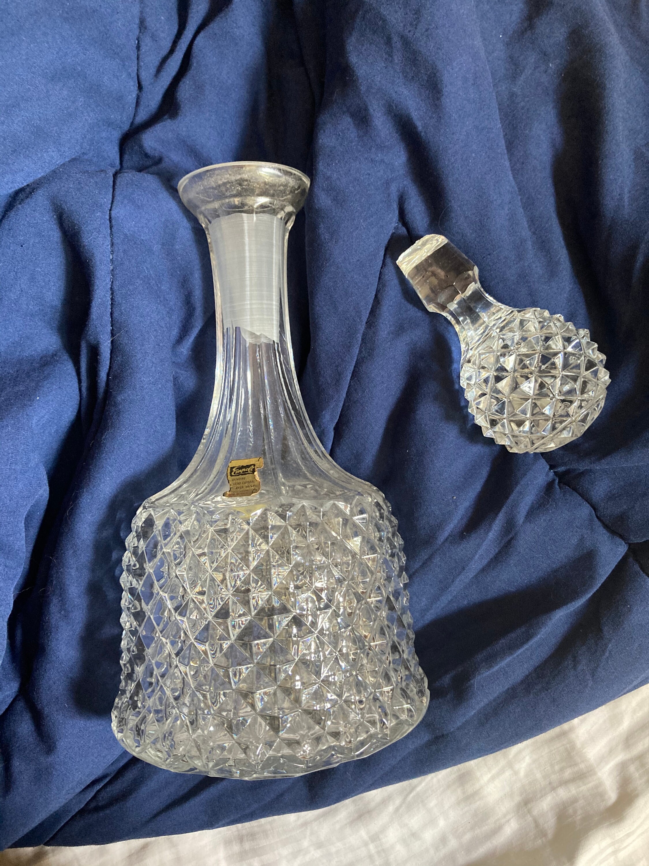 Empoli Lead Crystal Decanter Antique. Made in Italy Etsy