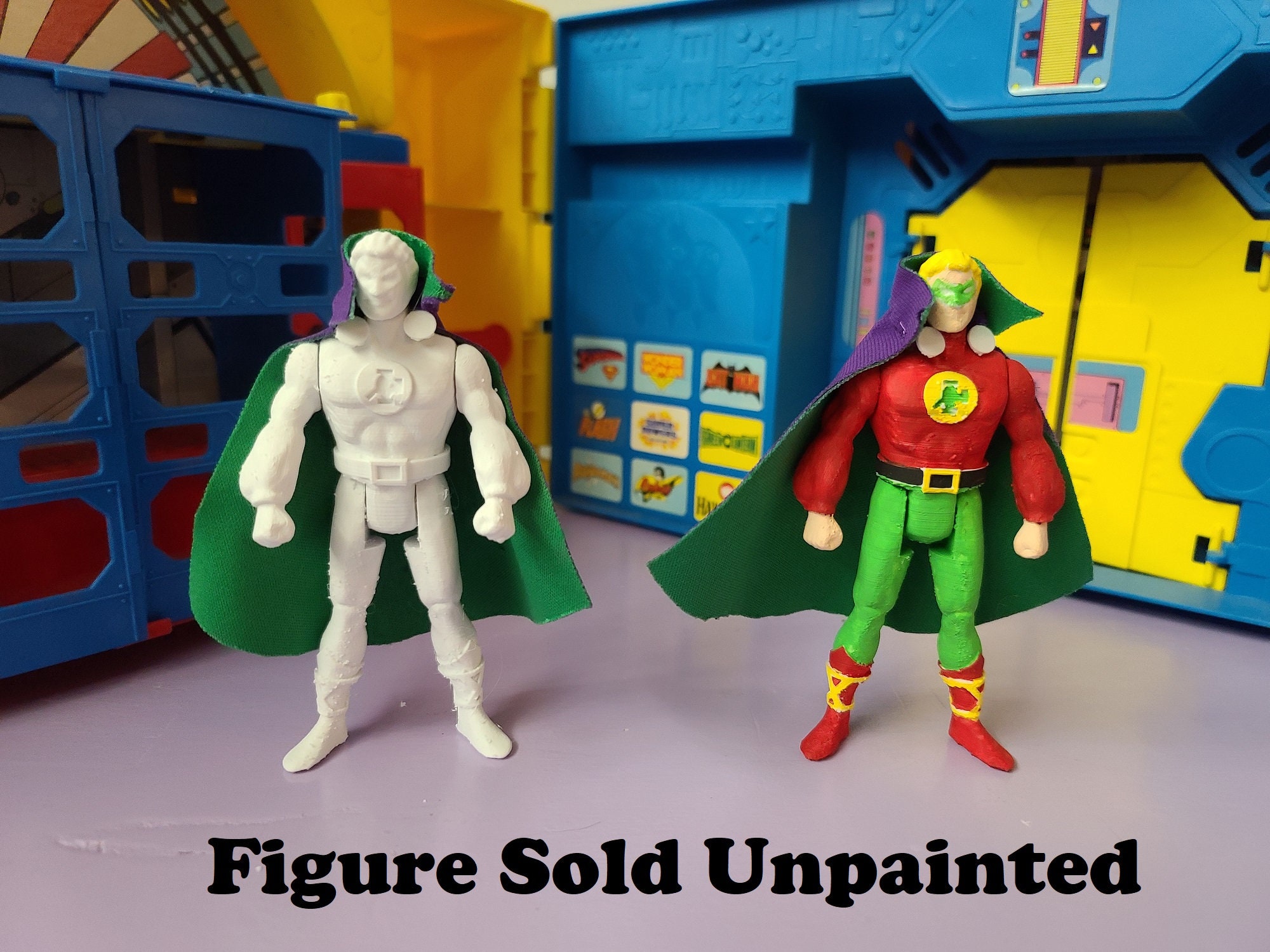 Alan Scott Green Lantern With Cape Unpainted Custom 3D Printed
