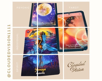 Lectura de cartas del tarot / Guía intuitiva y comprensión / Lectura ritual de visión nublada para claridad y confianza en uno mismo