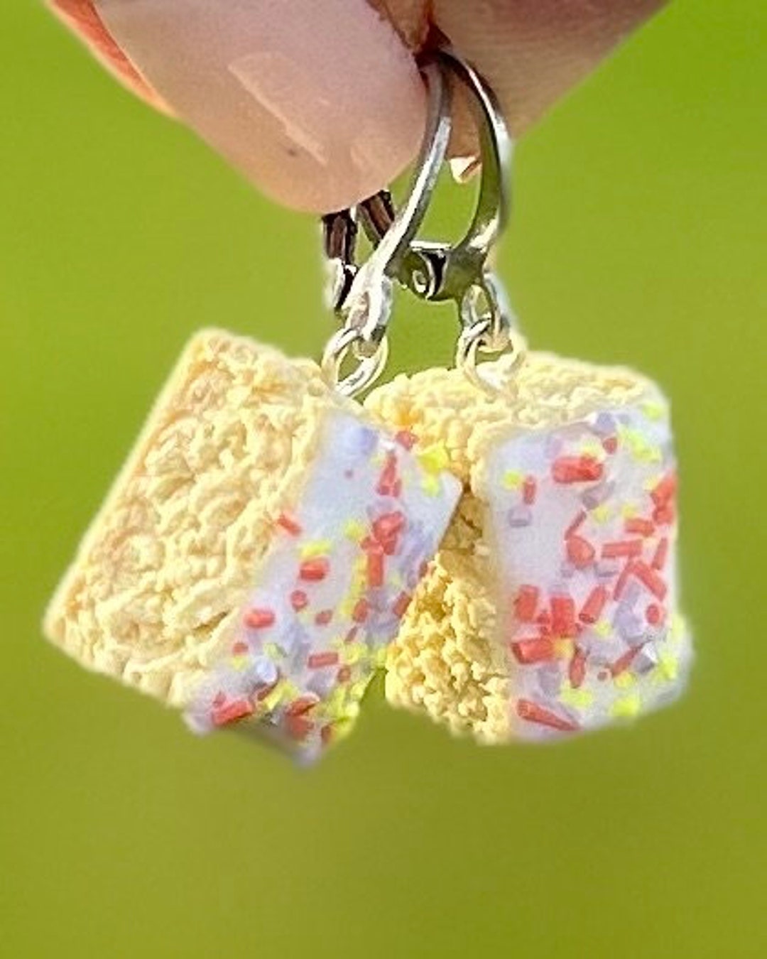Cake Slice Earrings Funky Fun Novelty Old School Sponge Etsy