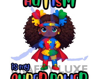 Autismus ist meine Super Power Girl 2 PNG, Autismus Bewusstsein png, Autismus Puzzle png, DTF Autismus Design, Autismus ist meine Superkraft, Autismus Superheld