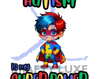 Autismus ist meine Super Power Boy 7 PNG, Autismus Bewusstsein png, Autismus Puzzle png, DTF Autismus Design, Autismus ist meine Superkraft, Autismus Superheld