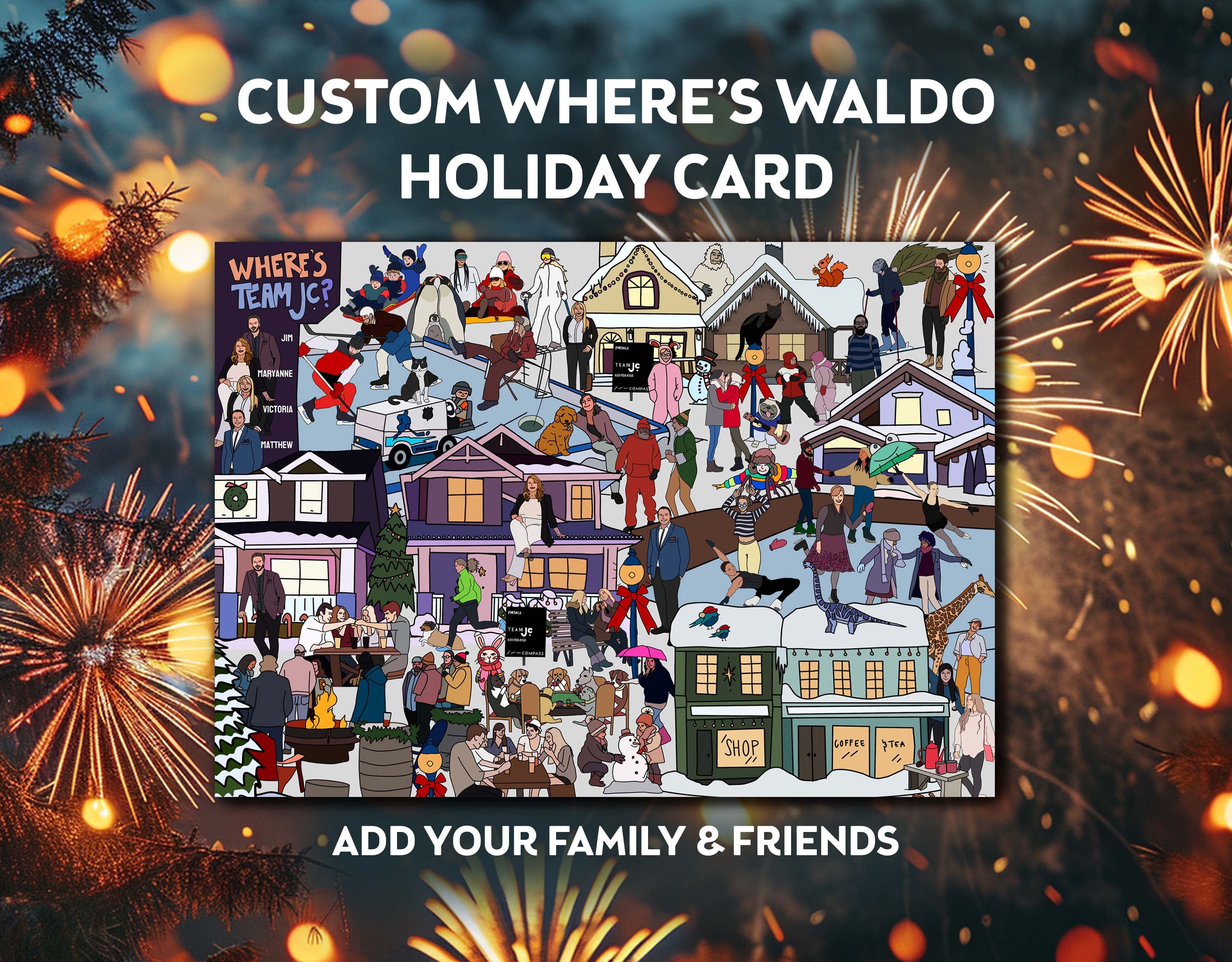 happy new year card gift holiday card 2024 where's waldo card