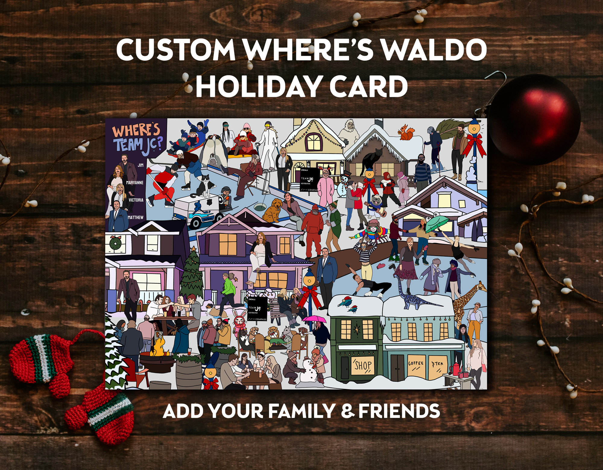 custom christmas cards wheres waldo - etsy