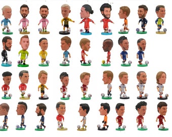 minifiguur 6,5 cm voetbalster voetbalpop Ronaldo Messi Haaland Kane Benzema Neymar Mbappe Modric Salah Alisson De Bruyne STERLING NEUER