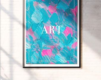 Colorful Abstract Painting Poster, Surreal Wall Art, Modern Abstract Decor, Digital Download