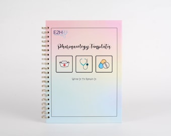 Pharmacology Templates, Pharmacology Medications Templates, Pharmacology Study Guides. Gift For Nurses, School Notebook, School Essentials,