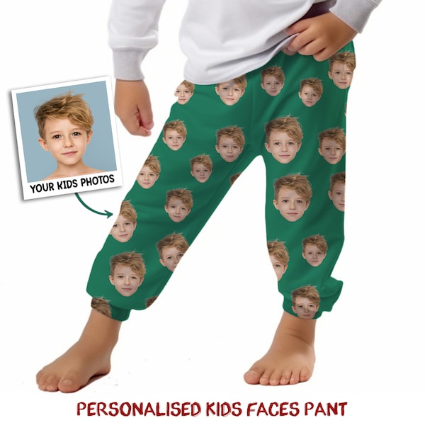 Ensemble de pyjama portrait personnalisé avec photo de visage, cadeau pour enfant, pyjama photo personnalisé, ensemble de pyjama de famille assorti, cadeaux pour la famille