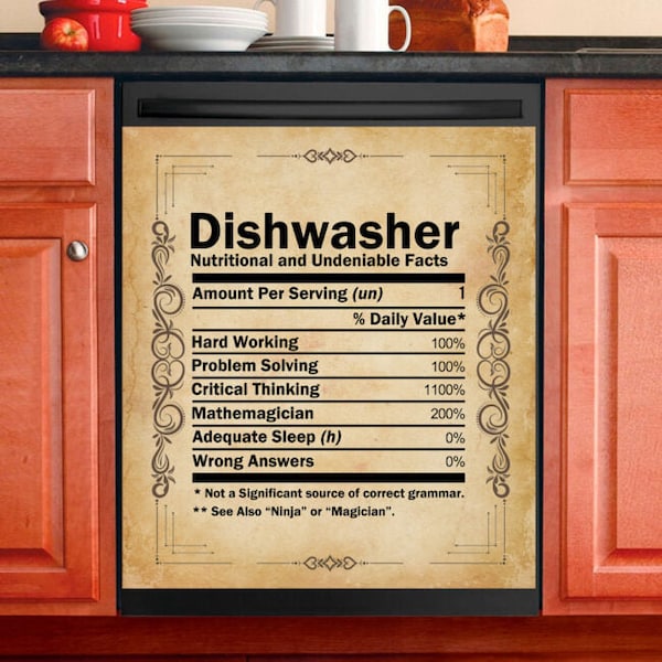 Dishwashe's Funny Facts Dishwasher Covers,Magnetic Dishwasher Cover,Dishwasher Sticker,Kitchen Decoration Decal, Housewarming,Gift For Mom