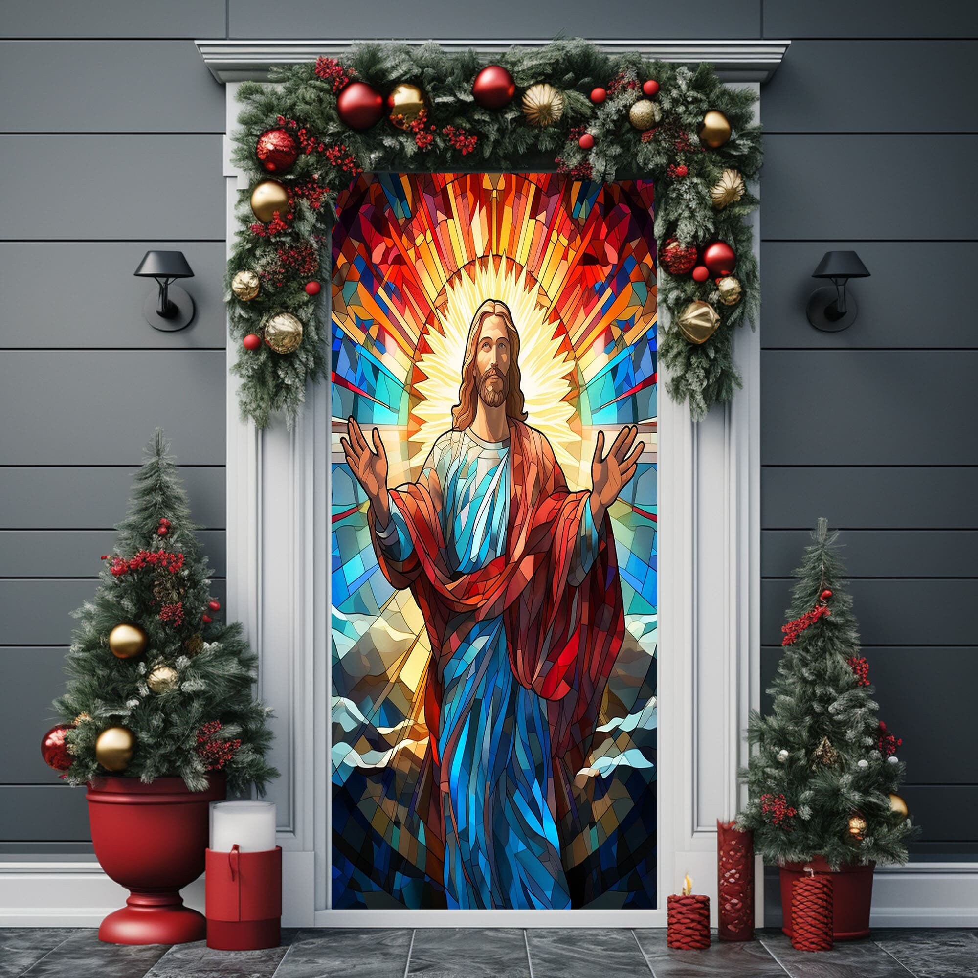 Personalized Christmas Door Cover, Custom Door Cover, Custom Text and ...