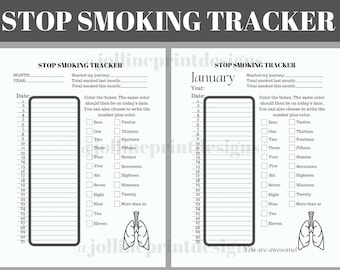 quit smoking tracker etsy canada