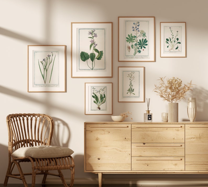 Antique Blue Botanical Prints, Set of 6 (digital Download) - Etsy