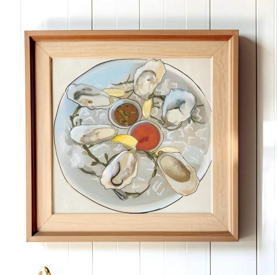 original watercolor oyster art print coastal inspired download printable art