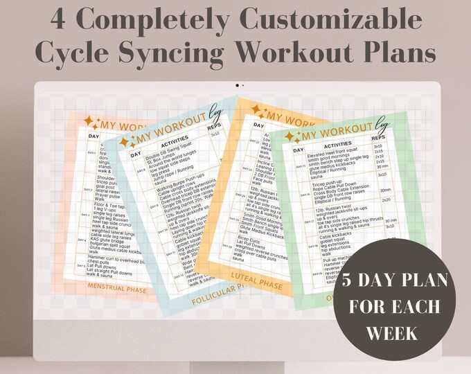 Workout Routine Cycle Cycle Syncing Workout Plan - Etsy