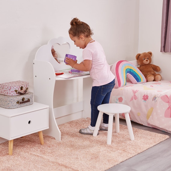Childrens Dressing Table and Stool White Wooden Dressing Etsy UK