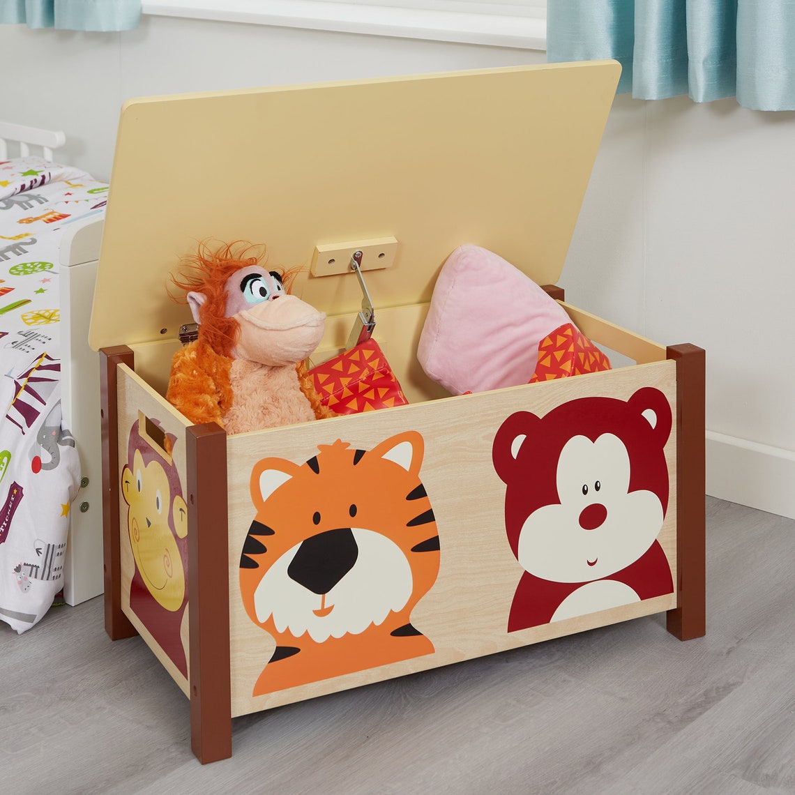 Kids Toy Box Jungle Toy Box Kids Wooden Toy Box Etsy