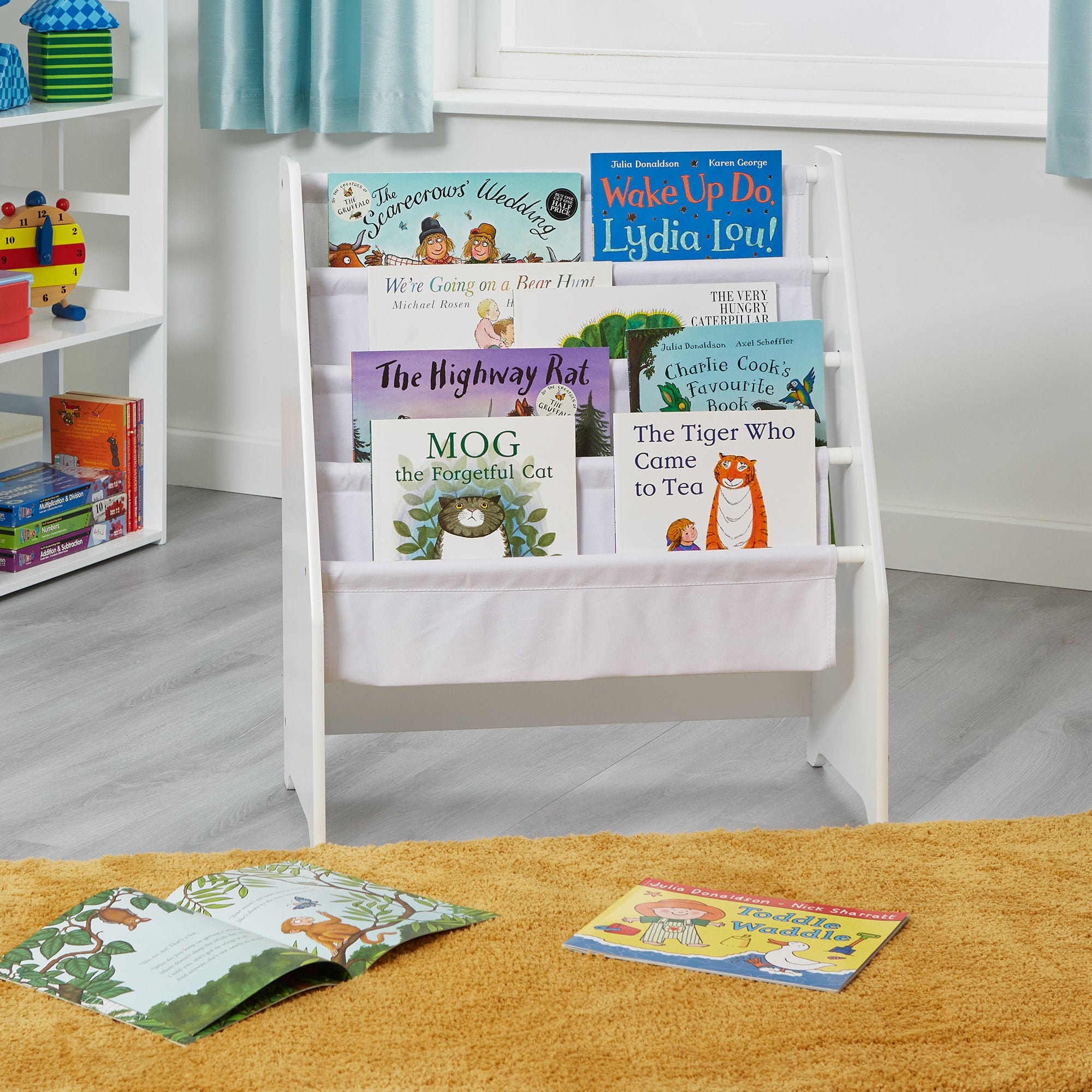 Kids White Book Display Kids Wooden Book Display White Etsy