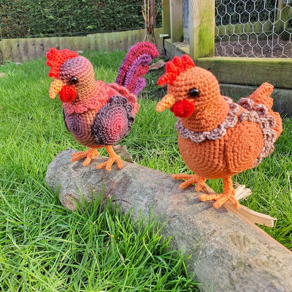 Chicken and Rooster ENGLISH/DUTCH crochet pattern