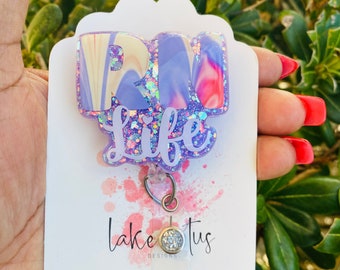 Nurse Badge Reel| Glittered Badge Reel| Purple Badge Reel| Cute Badge Reel| RN Badge Reel| Medical Badge Reel