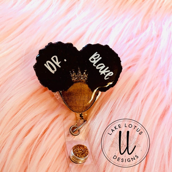 Afro Puff Girl| Black History Badge Reel| Black Nurse Badge Reel| Afrocentric