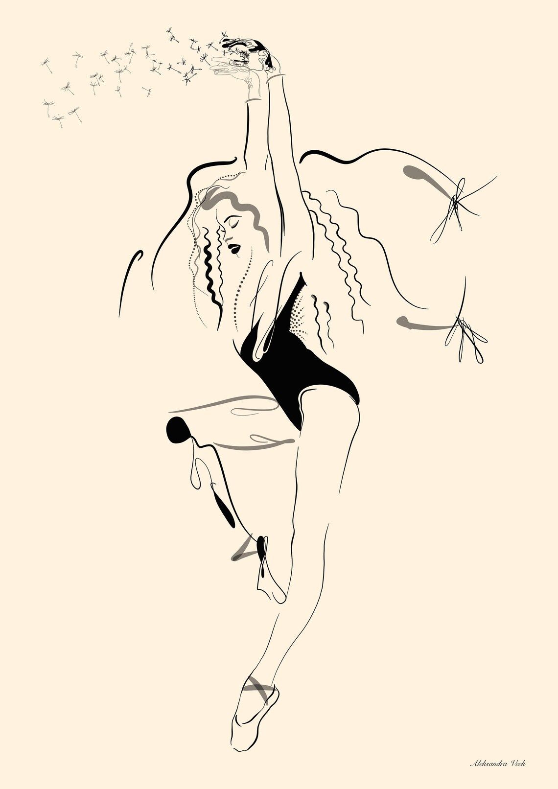 WOMAN BODY line art abstract drawing black and white print | Etsy