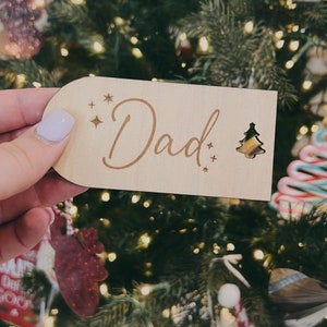 Wooden Stocking Name Tag, Personalized Stocking Tag, Christmas Name Tag, Name Tags for Christmas Stocking, Modern Name Tags, Stocking Tags