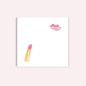 Personalized Notepad: Lipstick Notepad, Cute Hostess Gift, Custom Notepad (To Do List, Paper Notepad, Grocery List, Fashion Illustration)