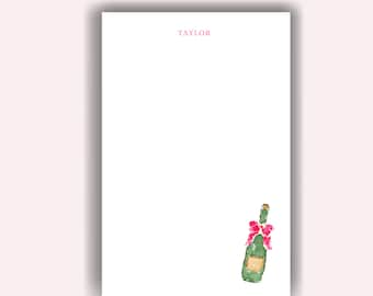 Personalized Notepad: Champagne Problems, Cute Hostess Gift, Custom Notepad (To Do List, Paper Notepad, Grocery List, Fashion Illustration)